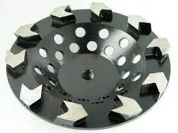 7" Arrow Segmented Cup Wheel 5/8"-7/8", 12mm High Segmented, 10 Segments 30/40 Grit C3A7103040 Colossal Diamond Tools