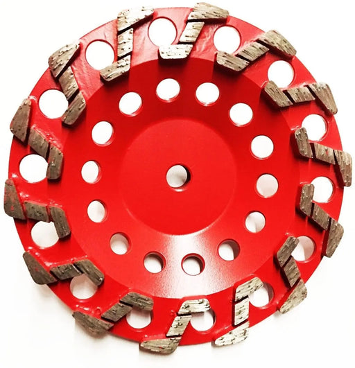 7" Red Cup Wheel 120 Grit Threaded C37120TH Colossal Diamond Tools