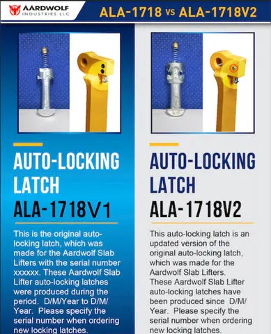 Aardwolf Lifter Plastic Cap and Auto Locking Latch ALA1718 V1 M0AALA1718V1 Aardwolf