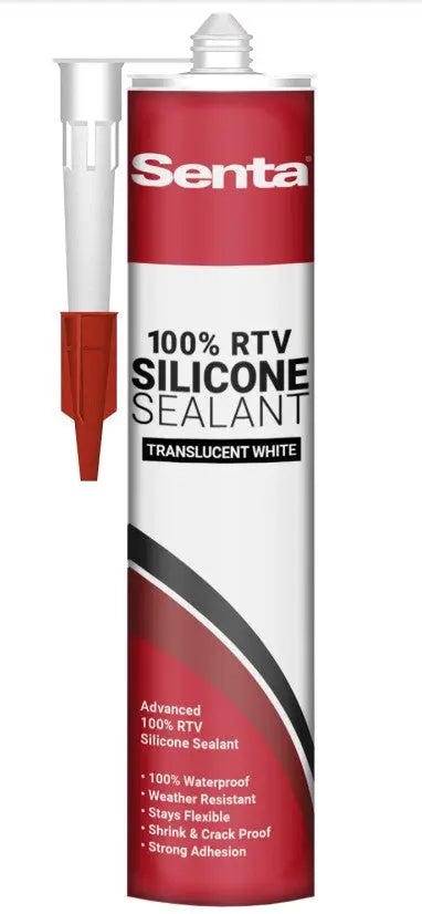 Senta 100% RTV One Tube of Silicone Sealant Translucent White Case Quantities are 24 Tubes A3STW Senta