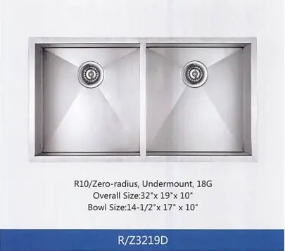 Zero Radius 5050 Sink Y7RZ3219D Colossal Diamond Tools, LLC