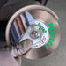 Tile installer using Perfect diamond blade on porcelain tile with clean edge