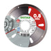 A diamond blade with a silver color, marked with the brand name Distar and the thickness of 0.8 mm.
