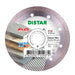Diamond blade with the brand name DISTAR, model DECOR SLIM 5D, diameter 115 mm, with an image of tiles on the blade surface, indicating its use for cutting ceramic and porcelain tiles.