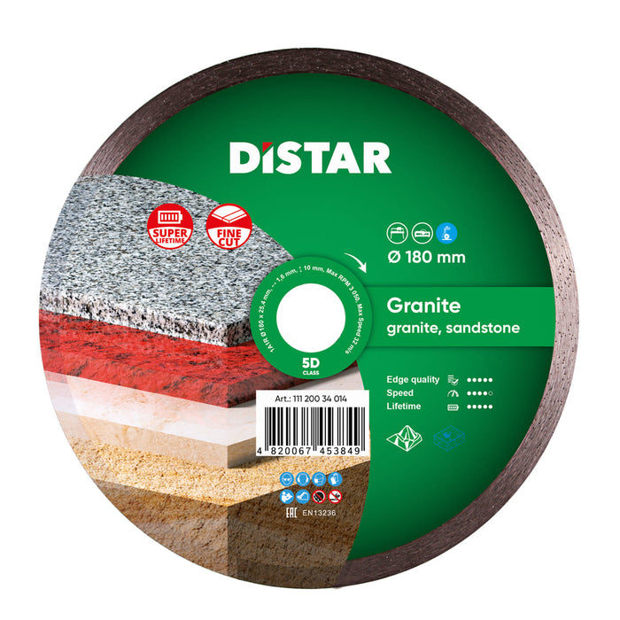 Disc wheel with Distar branding and specifications on a white background