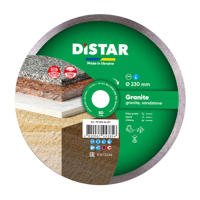 Distar diamond cutting disc for granite and sandstone on a white background