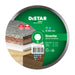 Distar diamond cutting disc for granite with green label and product details.