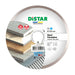 Distar ceramic tile wheel with sample tiles on a white background
