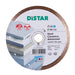 A diamond cutting blade with a label that reads 'DISTAR' and 'Hard Ceramics Advanced.' The blade is intended for cutting porcelain gres and hard ceramics, with a diameter of 180 mm and a hole size of 25.