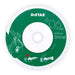 A green and white diamond blade with the brand name Distar and product information on it, specifically 0.6 mm thickness and 125 mm diameter.