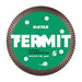A green and white product label for Distar 'TERMIT 76 mm' diamond cutting disc, indicating its diameter and 1.0 mm thickness, primarily for cutting ceramic tile.