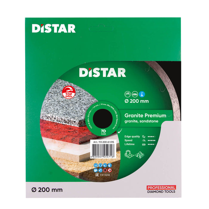 Distar diamond blade packaging with green and white design on a white background