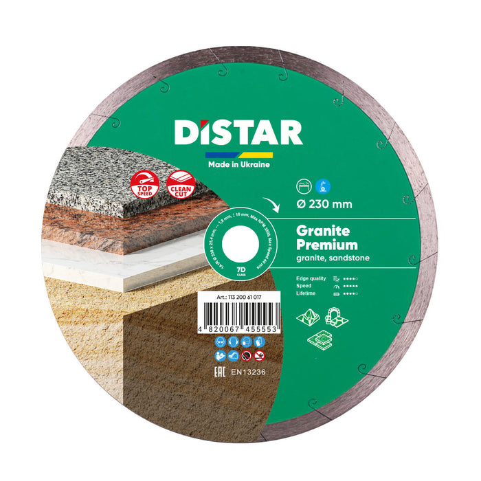 Distar diamond cutting disc for granite on a white background