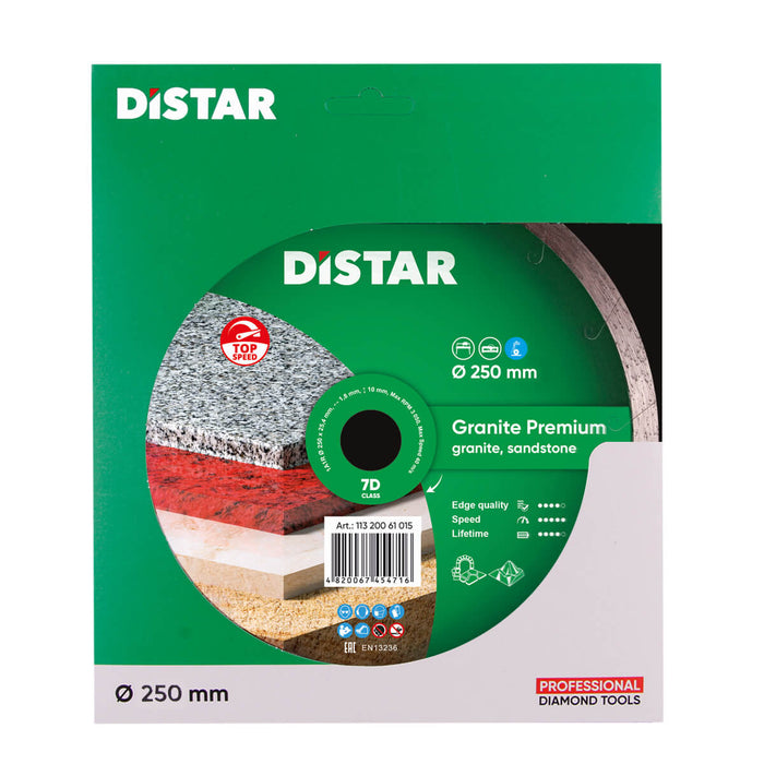 Distar diamond cutting disc packaging with green and white design