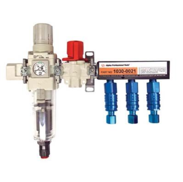 Alpha Filter / Regulator Manifold System 1/2" NPT 103 CFM 4 Couplers (3- 1/4" Female NPT,