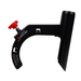 A black angle grinder cutting guard accessory, designed for removing dust during the grinding of ceramic tiles, porcelain gres, granite, and marble.