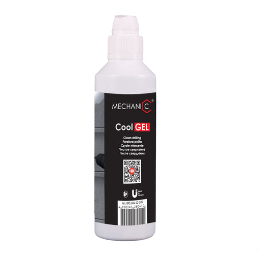 A bottle of CoolGEL 250, primarily white in color with product information and branding visible.