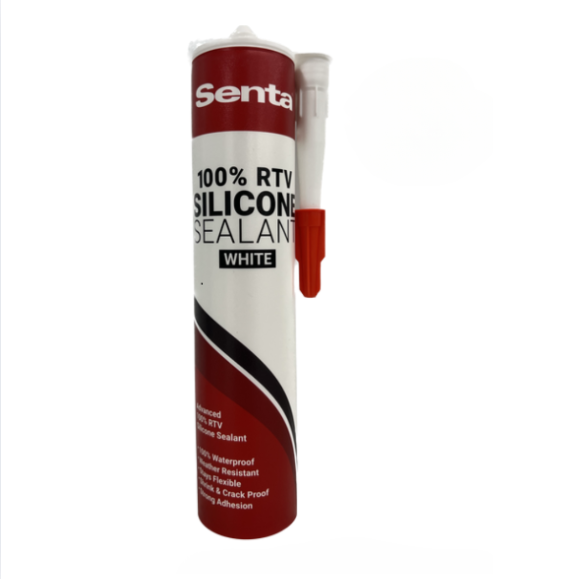 Senta 100% RTV One Tube of Silicone Sealant White Case Quantities are 24 Tubes