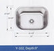 21 1/18" x 15 3/4" Utility Sink 18G 304 Steel Y6102 (deleted) Colossal Diamond Tools, LLC