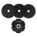 Three black pulley wheels with numbers and a MECHANIC Click-Lock PRO pulley on a white background.