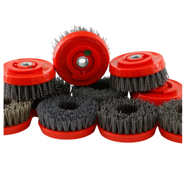 Antique/Leather Brush 4" 240 Grit Snail Lock 5/8-11 Thread