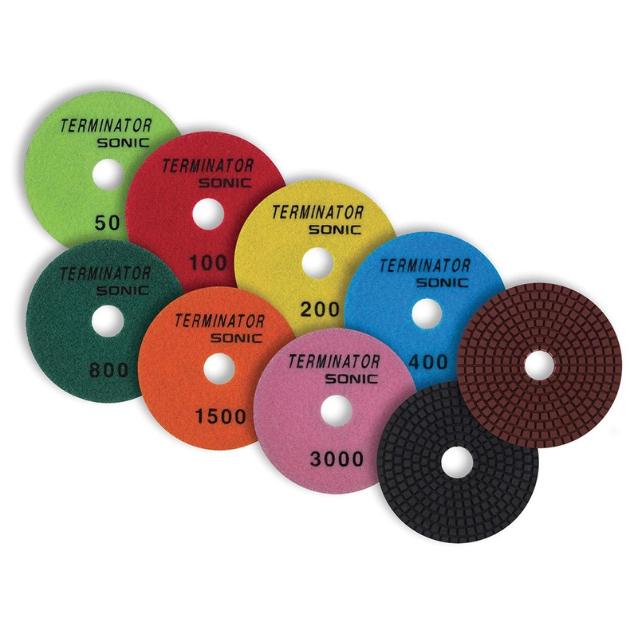 Terminator Sonic 4" Wet Pads 200 Grit
