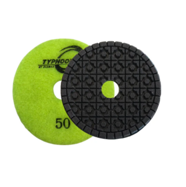 Typhoon 4" Colored Clover Pad 50 Grit D1TY450