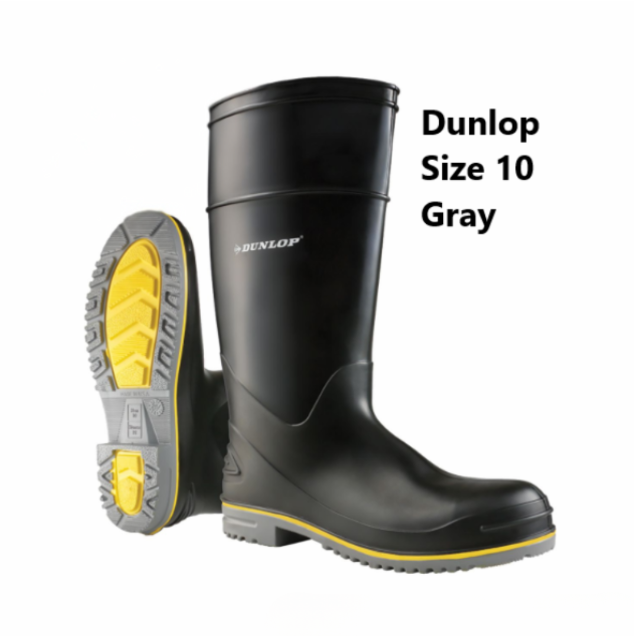 Dunlop Size 10 Gray / Yellow Steel Toe Boots
