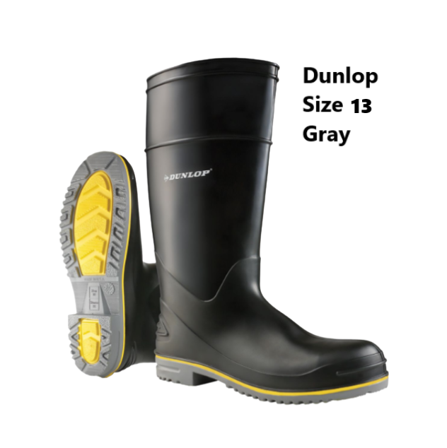 Dunlop Size 13 Gray / Yellow Steel Toe Boots