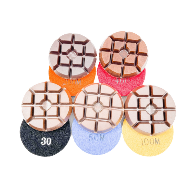 3" Turbo Copper Floor Pad with Rubber 200 Grit