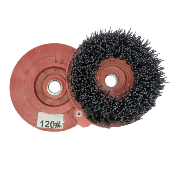 Antique/Leather Brush 4" 120 Grit Snail Lock 5/8-11 Thread