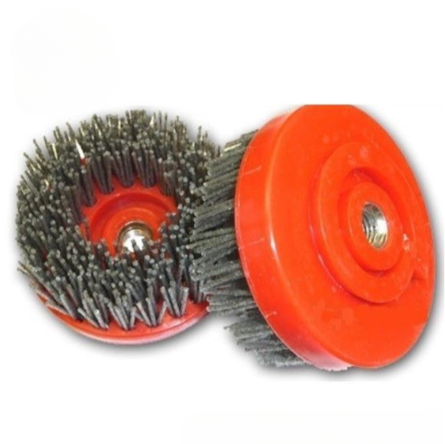 Antique/Leather Brush 4" 180 Grit Snail Lock 5/8-11 Thread