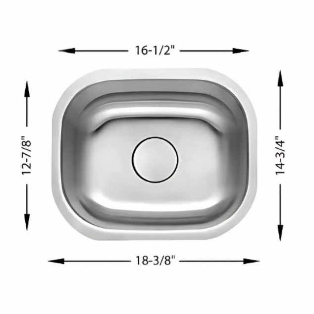 Stainless Steel Bar Sink 16.5x14.75 Y5DG106