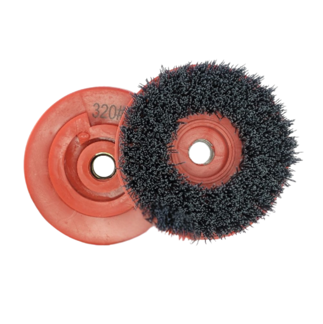 Antique/Leather Brush 4" 320 Grit Snail Lock 5/8-11 Thread