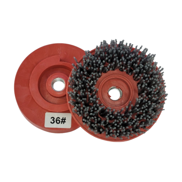 Antique/Leather Brush 4" 36 Grit Snail Lock 5/8-11 Thread