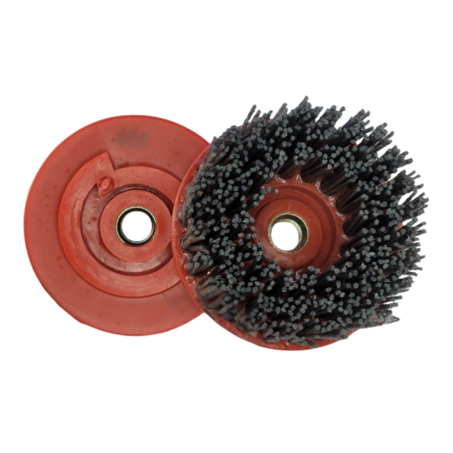 Antique/Leather Brush 4" 46 Grit Snail Lock 5/8-11 Thread