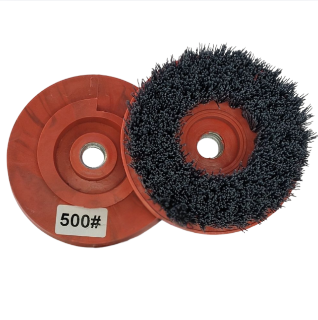 Antique/Leather Brush 4" 500 Grit Snail Lock 5/8-11 Thread