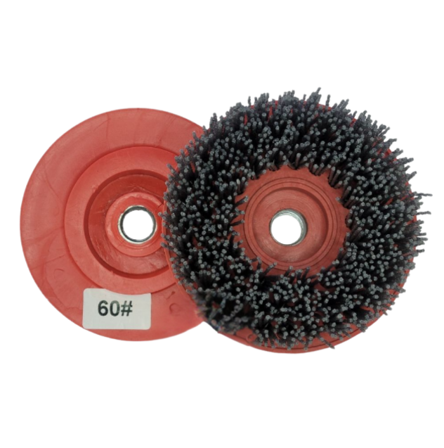 Antique/Leather Brush 4" 60 Grit Snail Lock 5/8-11 Thread