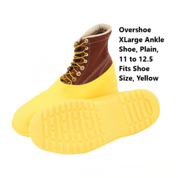 Overshoe XLarge Ankle Shoe, Plain, 11 to 12.5 Fits Shoe Size, Yellow, 1 PR U2OTXL