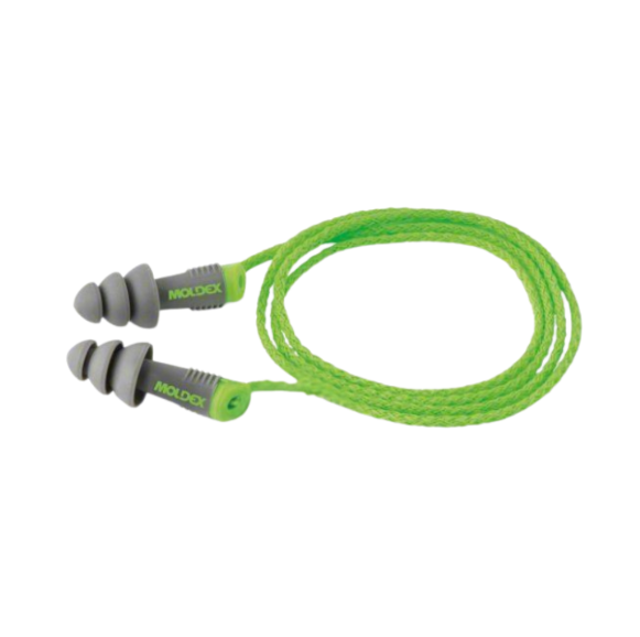 Moldex Alpha Reusable Earplug Gray and Green Corded Box of 50 U4M6435