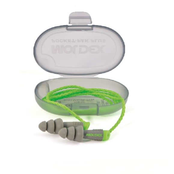 Moldex Alpha Reusable Earplug Gray and Green Corded Box of 50 U4M6435