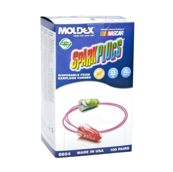 Moldex Spark Plugs Corded 6654 Box of 100 U4M6654