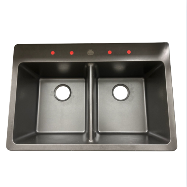 Duragranit Double Bowl Black Y14DUR20201