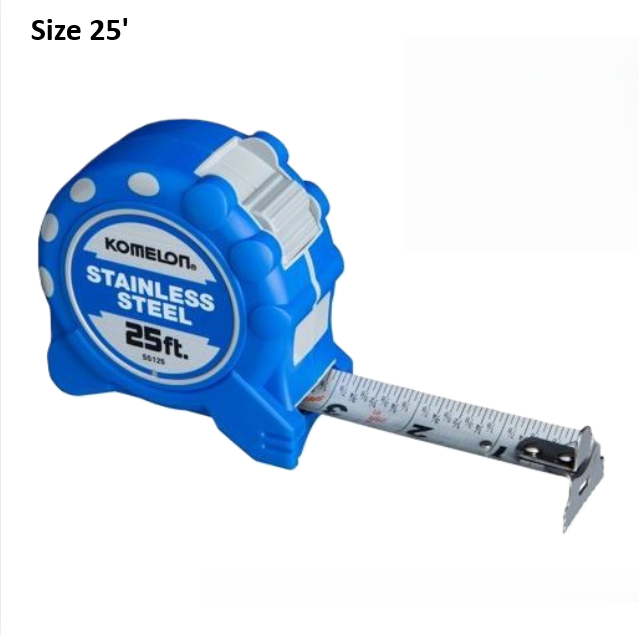 25' Komelon Measuring Tape Stainless Steel