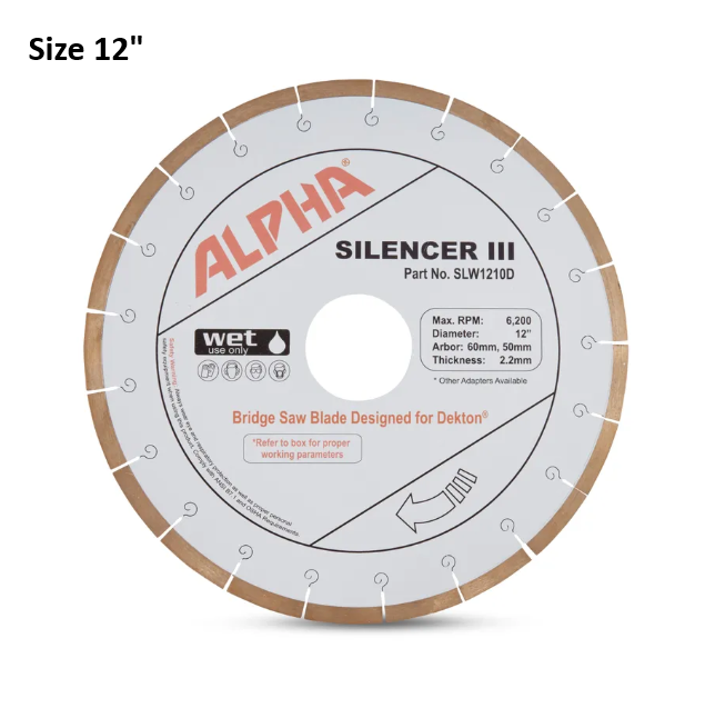 12" Alpha Silencer III Dekton Blade for Marble 60mm Arbor