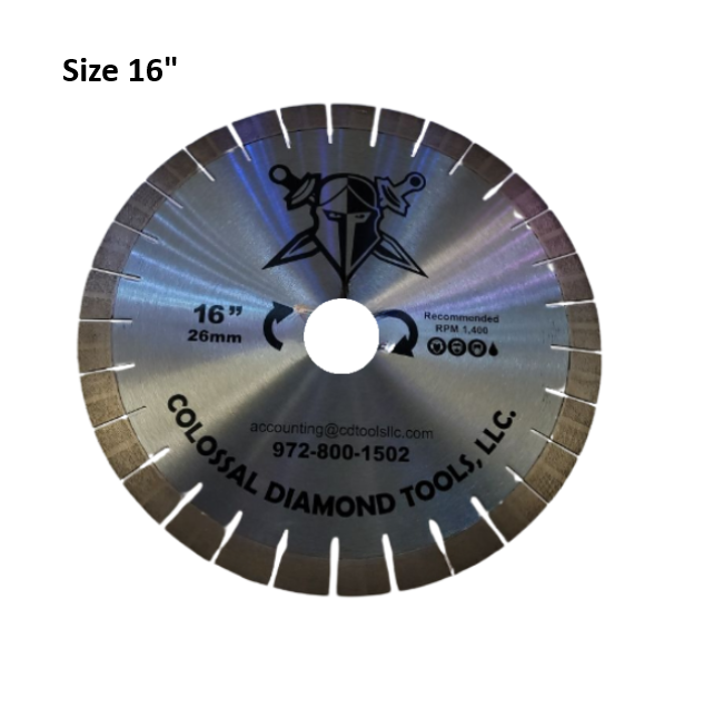 Colossal Silver 16" 26MM Bridge Saw Blade