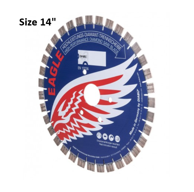 DIABU:® Red Eagle - TITAN LINE 14" Granite Quartz Cutting Bridge Saw Blade TL-00109