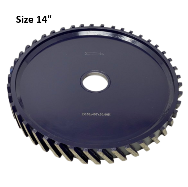 14" x 2" Milling Wheel, 60mm-50mm, Steel Core