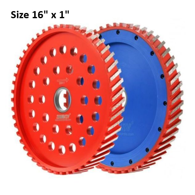 Terminator Milling Wheel 16" x 1" Steel Core 3/8" Thick Arbor B20T161