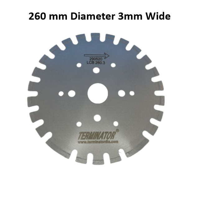 Terminator Slot Cutting Blade 260 mm Diameter 3mm Wide